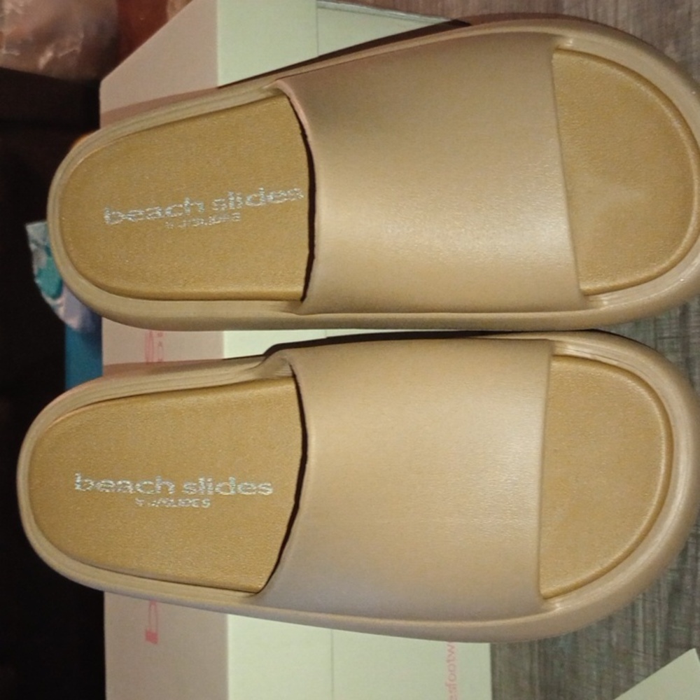 Beach Slides By J Slides Tan & Grey Available - image 1